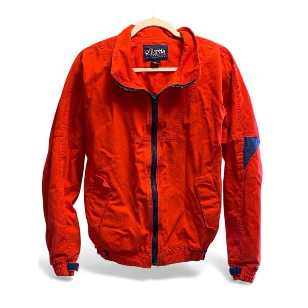 Atlantis Weathergear Timberland Mens Red Cotton Sailing Jacket Vintage Medium‎